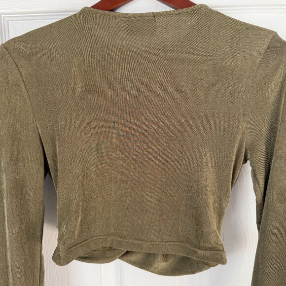 Significant Other "Texas" Khaki Twist Crop Top Sz 8 Retails $195 - Picture 4 of 7